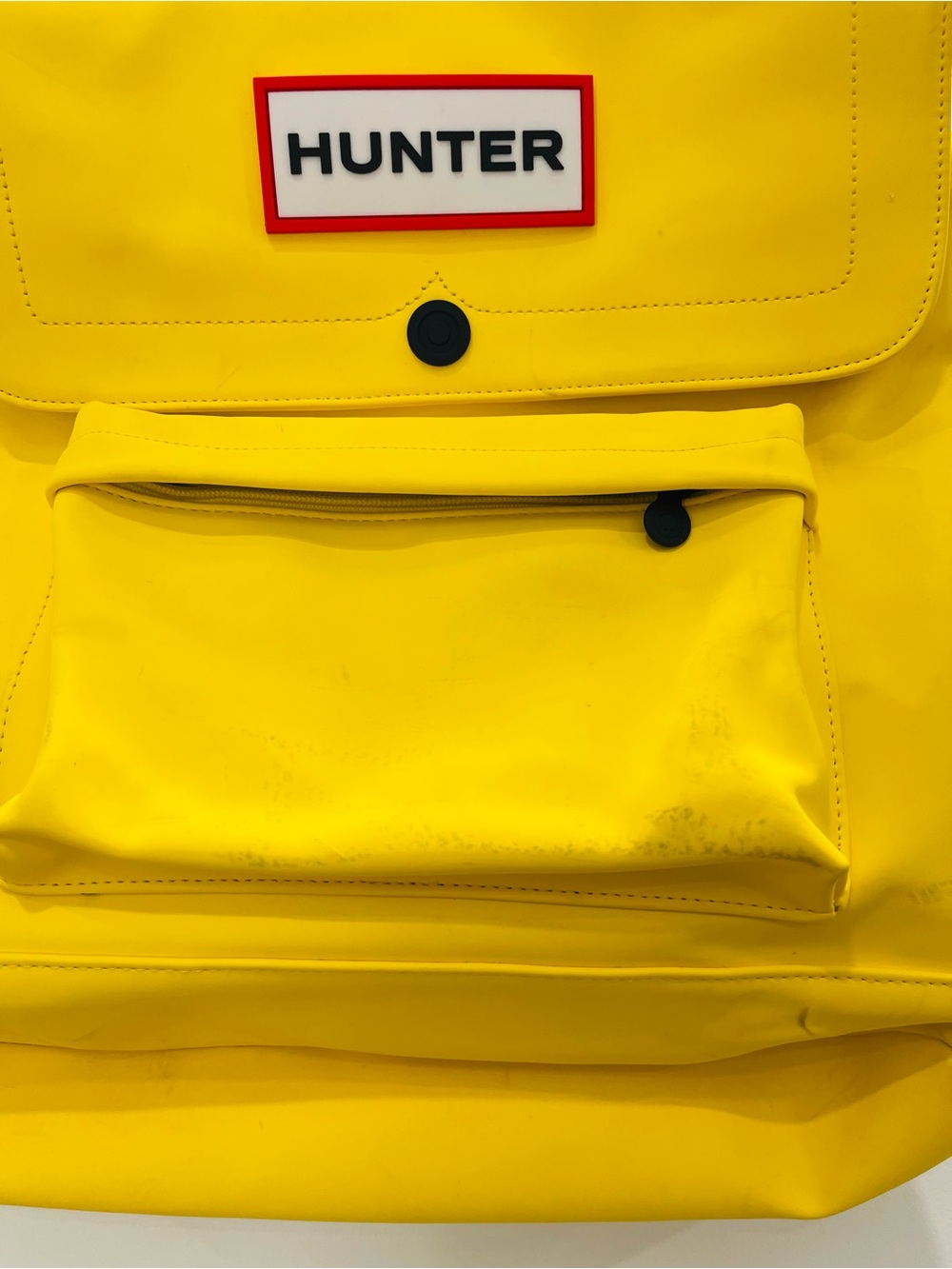 Hunter Bright Yellow Waterproof Roll-Top Backpack with Black Straps - Picture 2 of 3